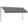 VidaXL Retractable Awning, Awning with Adjustable Height, Balcony Sun Canopy, Garden Terrace Patio Awning, 368742