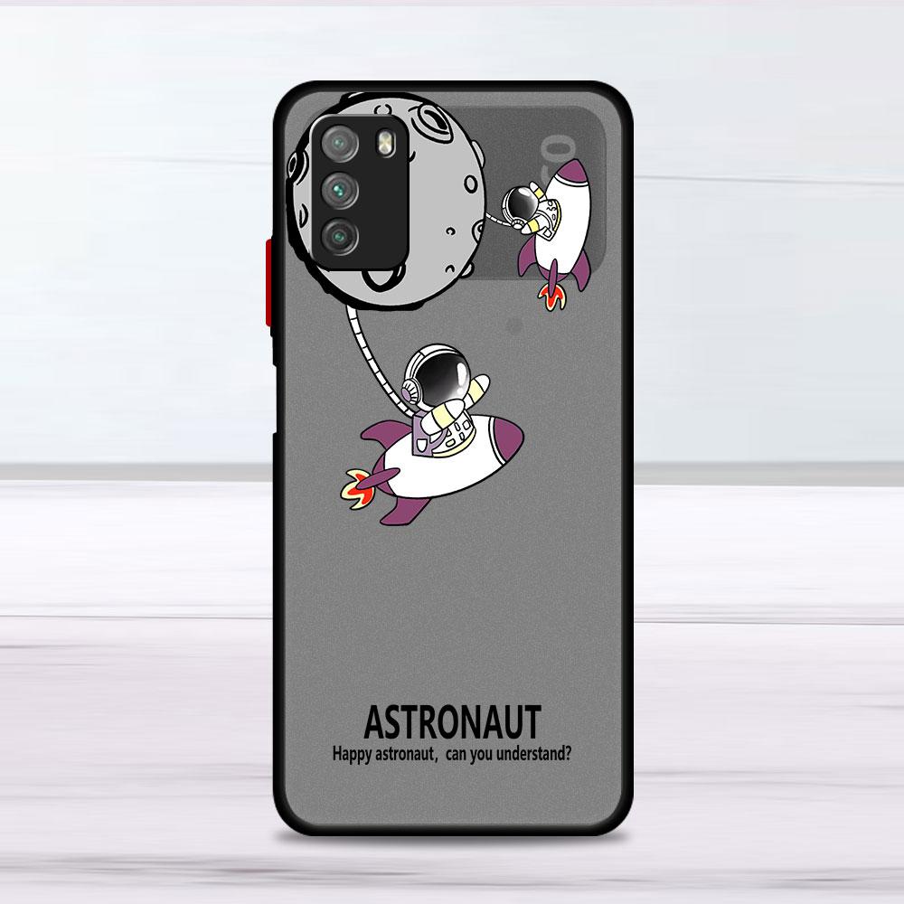 Милый мультяшный чехол с планетой-астронавтом для Xiaomi Mi Poco X3 NFC M3 11 10 12 9T 11T 10T Pro Note 10 Lite Матовые твердые чехлы для телефона