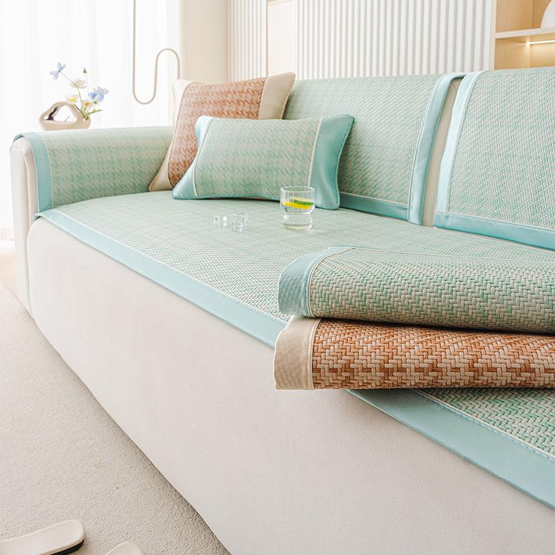 Medieval Rattan Sofa Cushion Summer  New Sofa Cover Summer Ice Silk Cold Mat Cushion