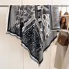 Fashion Versatile Women'S Imitation Cashmere Warm Square Scarf Printing High-End Elegant Air Conditioner Shawl Scarf