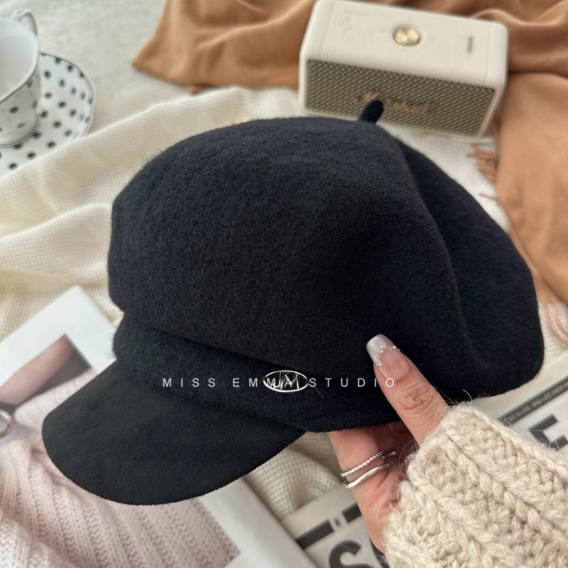 Шерстяная шляпа газетчика женская осенне-зимняя шляпа звездчатый анис облака берет с утиным язычком показывающий лицо маленькая фетровая шляпа в стиле ретро