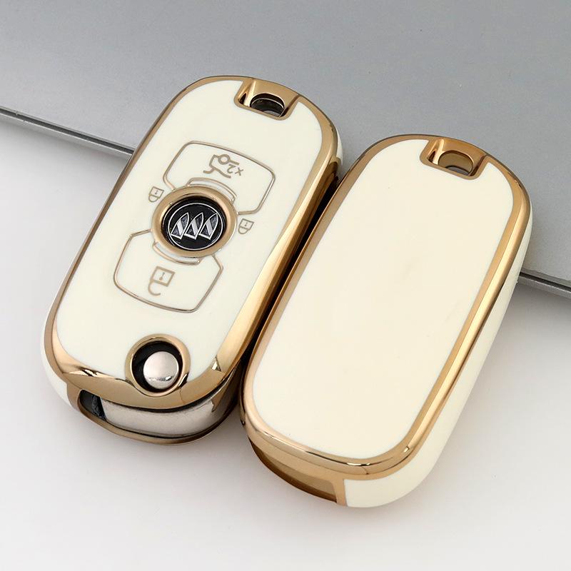 Складной чехол для ключа с золотой окантовкой для Buick Verano, GL6, Encore GX, Excelle