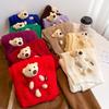 New Cute Bear Short Knitted Handmade Scarf Female Winter Student Wool Couple Scarf