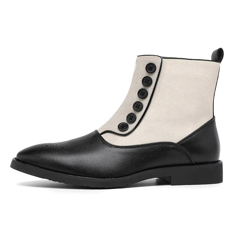 Роскошные мужские ботинки челси из натуральной кожи, размер 38-46, туфли с острым носком, деловые туфли для джентльменов, мужские туфли Zapatos De Vestir Hombre