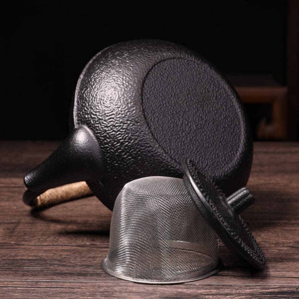 Iron Without with Tea Iron Open Present Kettle, Stylish, Enamel, Strainer, Teapot, Supplement, Fire, Health, Souvenir, (600ml)