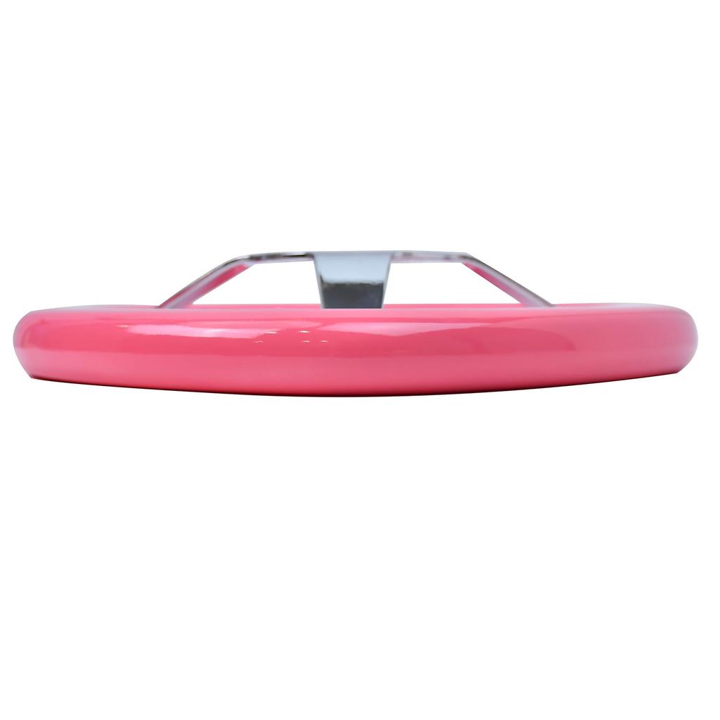 TIYPEOR Car Steering Wheel, 13" 320mm, Pink and White Gradient Heart Design, Electroplated with Bracket, for Car Tuning, Racing, and Simulators