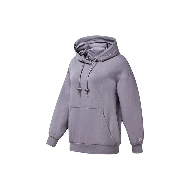 Fila Спортивный Свободный Простой Спортивный Повседневный Вязаный Свитшот с Капюшоном с Длинным Рукавом Женский свитшот Темно-Фиолетовый A11W241213F-DP