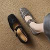 Fashion 2025 New Spring/summer Leopard Print Cow Leather Woman Shoes Square Toe Low Heel Women Pumps Shoes for Women Mary Jane Shoes