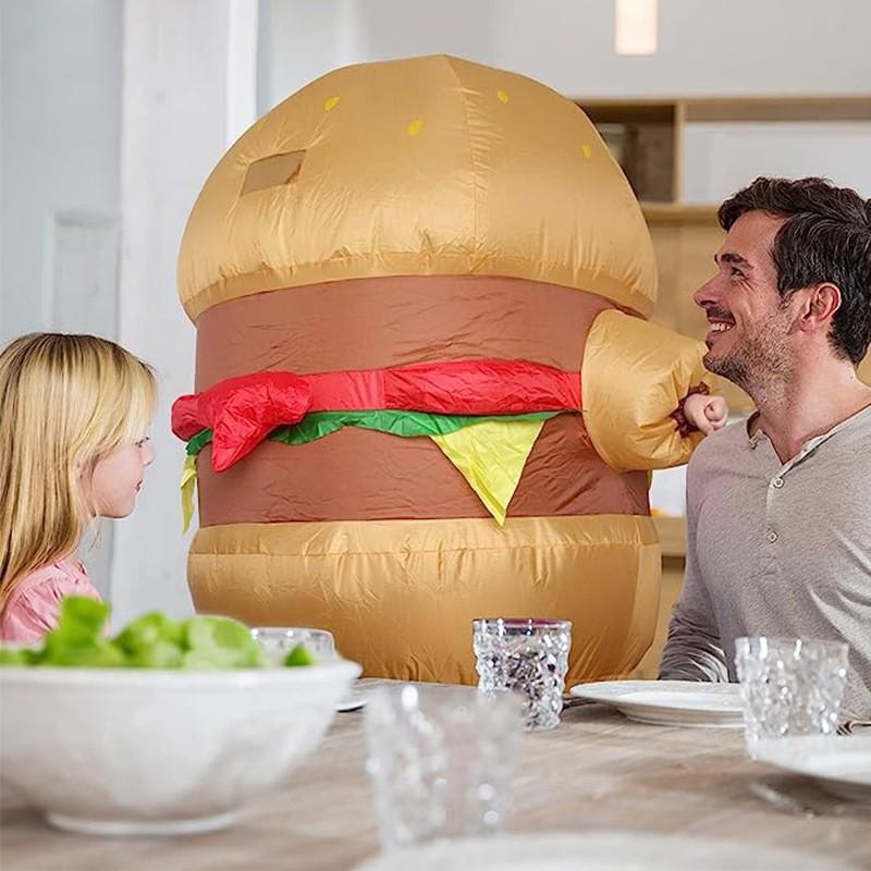 Adult Inflatable Hamburger Costume Halloween Party Cosplay Funny Fancy Dress
