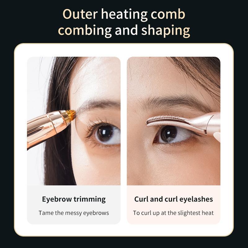 Нагретые ресницы, Артефакт для завивки ресниц, Зарядка, Долговечная фиксация, Портативный прибор для завивки ресниц двойного назначения, Триммер для бровей