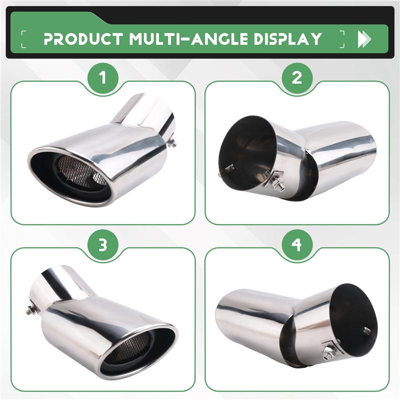 Accessories Fit For Crv Cr-V 2012 2013 2014 2015 Exhaust Muffler Tip Pipe Tailpipe Finisher End Trim Stainless Steel-M53K