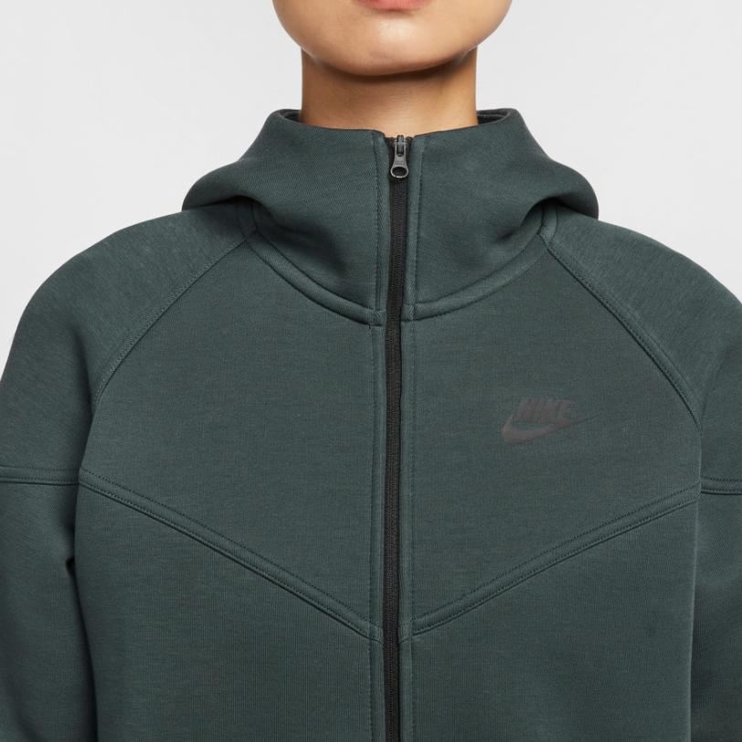 Nike Женская куртка с капюшоном на молнии с длинным рукавом, однотонная, с логотипом, куртки FB8339-390