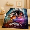 3D The W-Witcher Game Geralt Gamer Cartoon Flannel Blanket,Ultra Soft Plush Throw for Home Bedroom Bed Sofa Cover Kid Gift