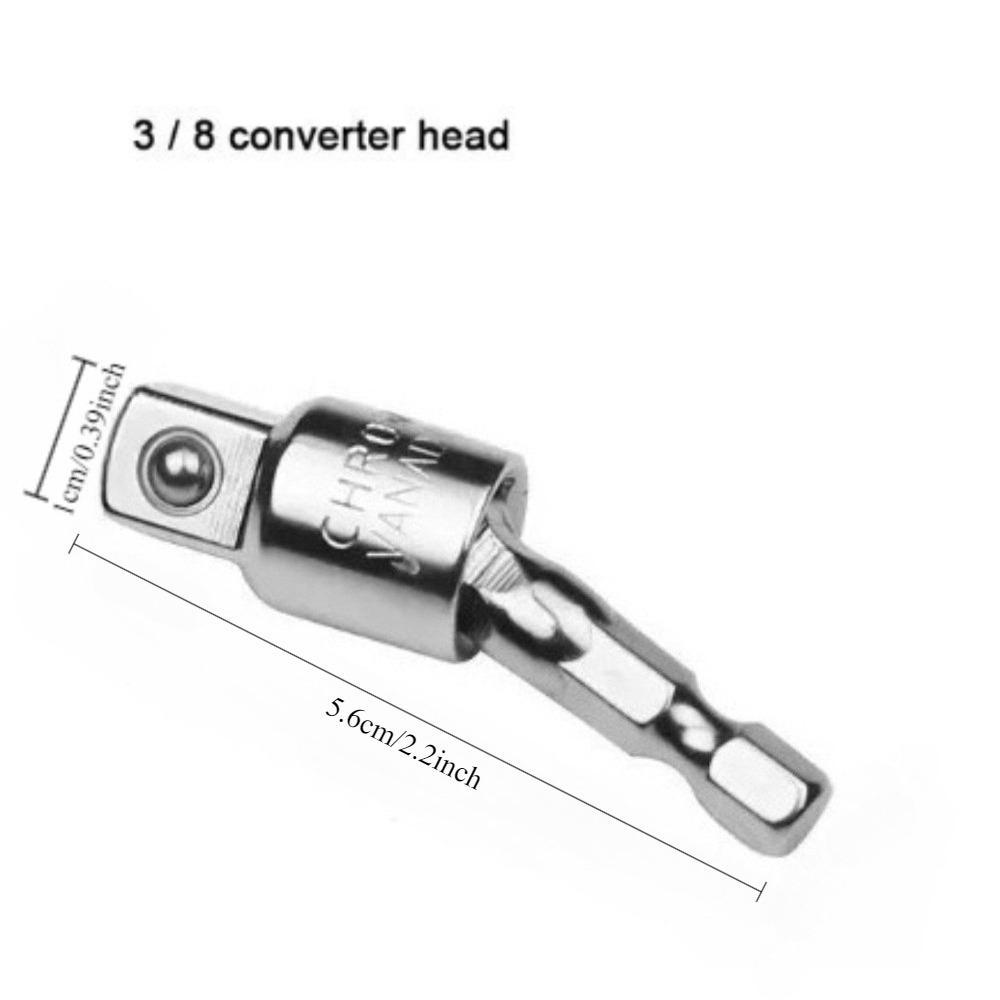 Шестигранный хвостовик к четырехгранному гнезду Универсальный шарнирный стержень Переходник для привода 360 градусов Головка для преобразования ручной дрели 1/4"3/8"1/2"