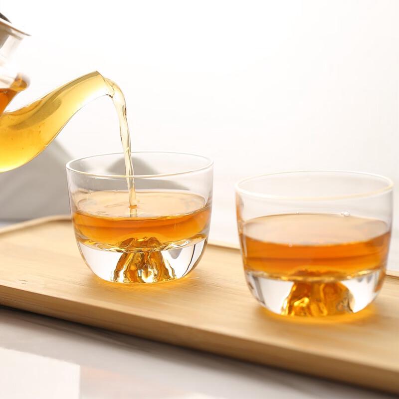 Jinshan Gold Rim Glass Tea Cup Set