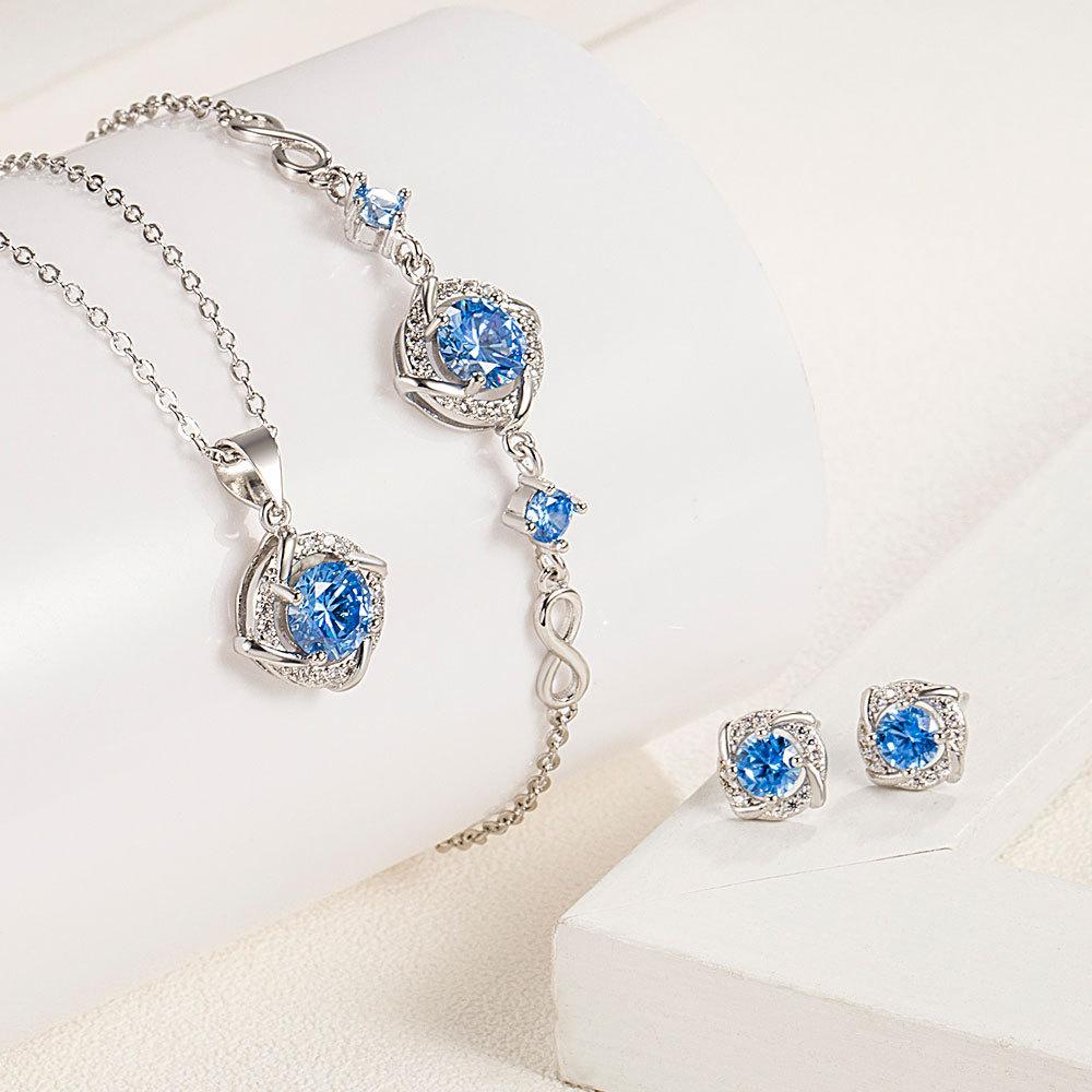 Tmall Четырехлистный клевер кулон ожерелье серьги-гвоздики браслет набор женские бриллиантовые ветряная мельница вращающиеся счастливые серьги