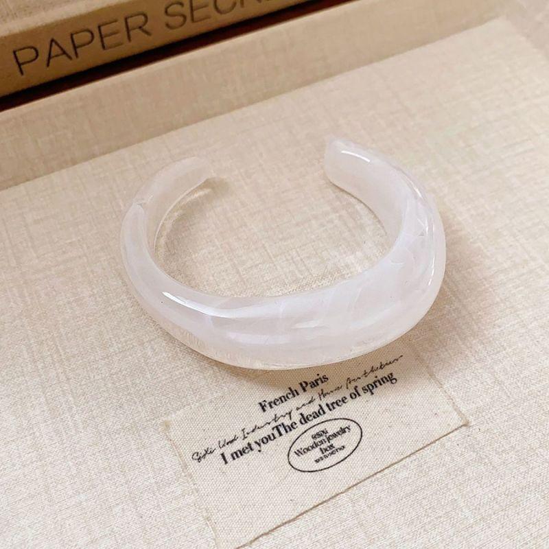 Round Smudging Bangles for Women European and American Punk Acrylic Cuff Bracelets Goth Geometric Charms Wristband Jewelry M1