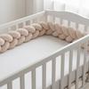 Braided velvet cot bumper 180cm (beige)