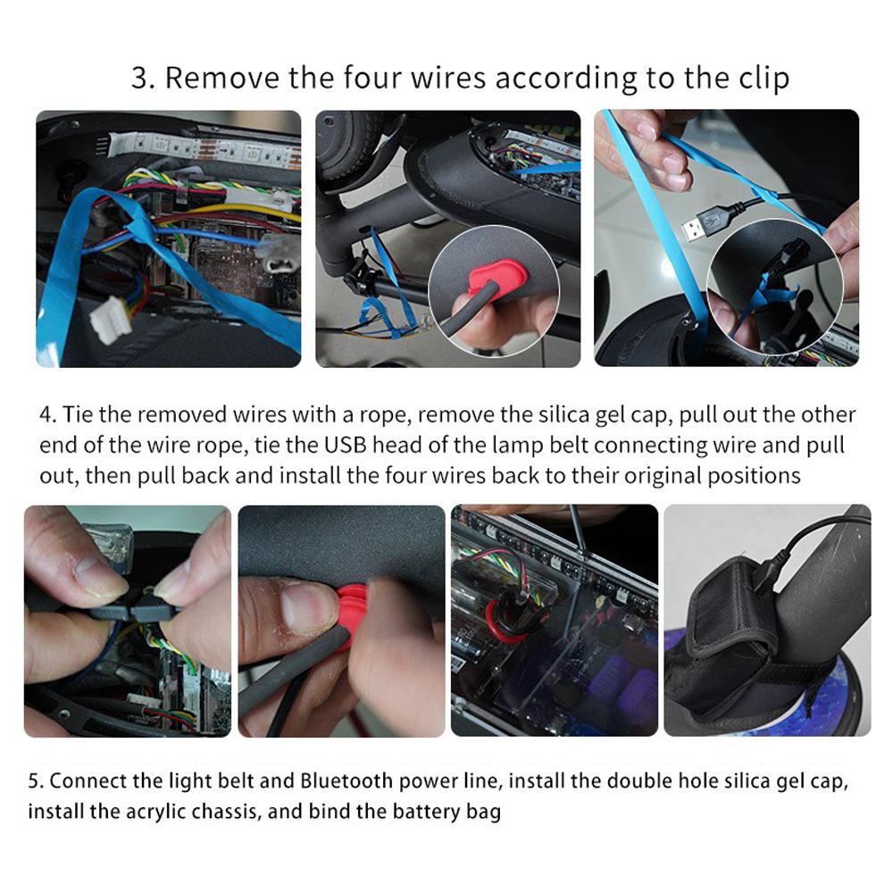 Светодиодная лента BT для шасси электрического скутера, декоративная подсветка, цветная нижняя сигнальная лампа, поддержка