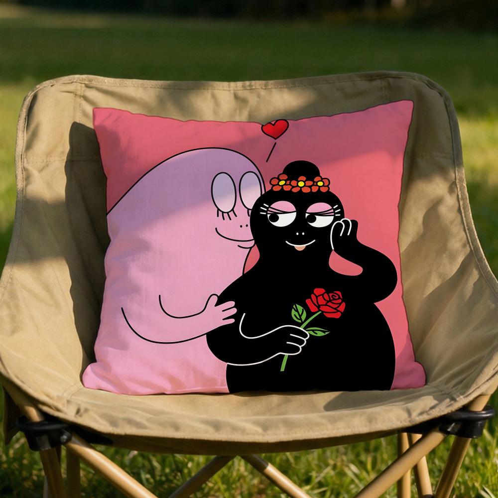 Cartoon BBarbapapa Cushion Cover Soft Reversible Durable Pillow Cover MultiScene Use for Home Car Daily Comfort