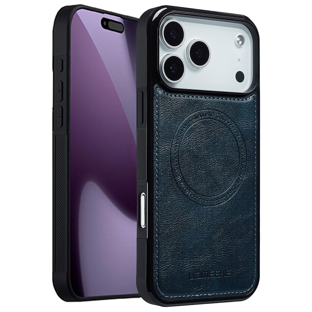 LC.IMEEKE Для iPhone 17 Pro Max Магнитный чехол Совместимый с MagSafe Кожа+ТПУ Задняя крышка
