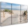 Three Piece Picture Canvas Print Beach Sea Sand Landscape