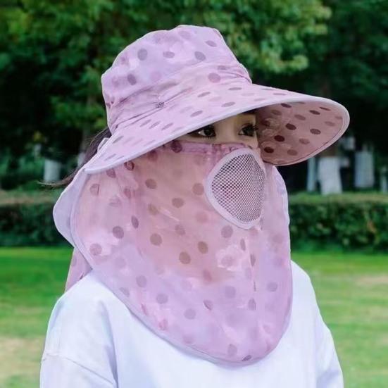 Летняя шляпа от солнца Yousheng с широкими полями, точечным принтом, дышащими отверстиями, защитой шеи, дорожная велосипедная шляпа