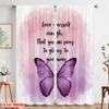 2pcs 2D flat printing Party Window Curtains Love Yourself Plenty Give Polyester Without Electricity Birthday Party for Home