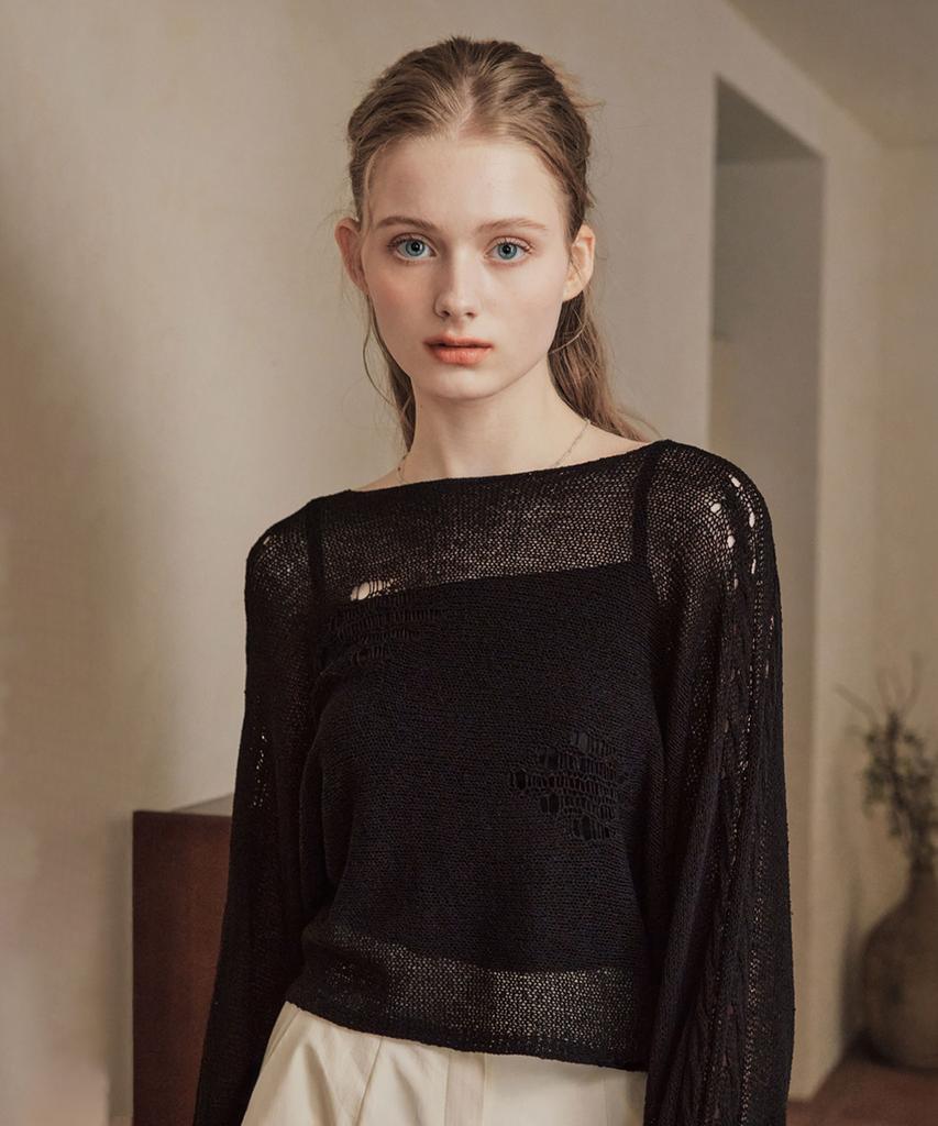 ZEROSTREET [2 Colors] Damaged Boucle Knit