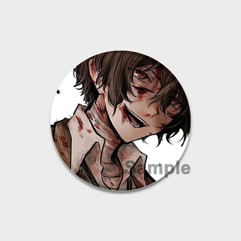 58 мм аниме булавка Bungo Stray Dogs нагрудные булавки Chuuya Ranpo Yosano акриловая брошь ручной работы из эпоксидной смолы значок ювелирный аксессуар для рубашки-сумки