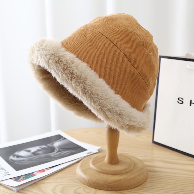 Зимняя женская плюшевая кепка-рыбак, толстая пушистая меховая панама, однотонная панама, ветрозащитная женская теплая шапка с козырьками