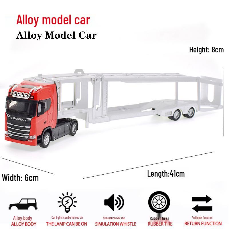 Модель контейнеровоза Scania из сплава - Двухъярусный полуприцеп-игрушка
