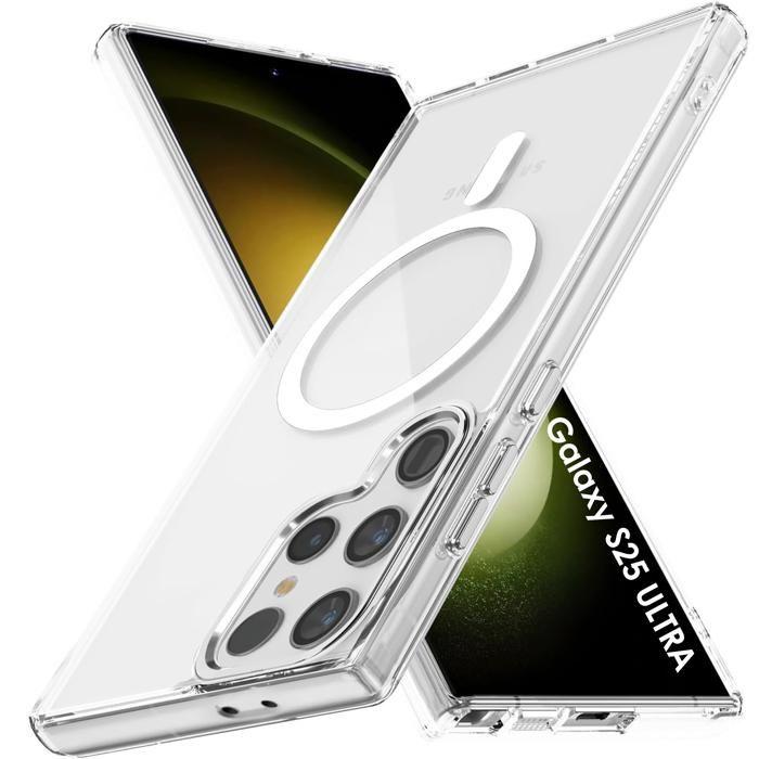 Coque pour Samsung Galaxy S25 ULTRA - Silicone Transparent avec Cercle magnétique intégré Phonillico®
