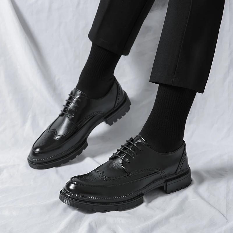 Мужские кожаные туфли для улицы, модные, черные, свадебные, для невесты, для торжественного вечернего платья, итальянские мужские туфли, повседневные, мягкие, мужские туфли