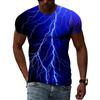Summer Natural Landscape Lightning Graphic T Shirts Men 3D Fashion Casual Personality Printing Tees Hip Hop Harajuku O-neck Tops