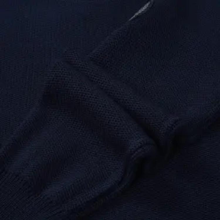 Canada Goose Свитер с круглым вырезом и микро-логотипом, шерстяной, однотонный, вязаный, женский, темно-синий 6920L-67