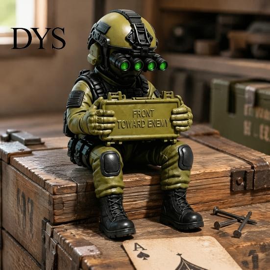 Special Forces Model Kits Tactical Soldier Desk Figurine, 3D Printed Hyper-Realistic Mini Military Decor, Modern Action Figures Front Toward