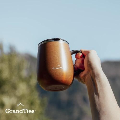 GRANDTIES Premium Vacuum Insulated Mug, 460ml, Available in 19 Colors, with Easy-Open Sliding Lid, Stainless Steel Double-Wall Vacuum Insulation, and