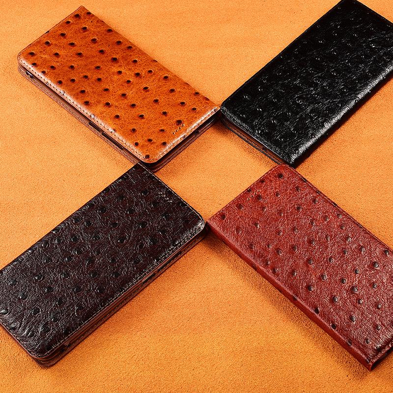 Чехол для телефона из натуральной кожи с узором страуса для iPhone 16 Pro Max 13 11 12 14 15 17 Pro Max 16 Plus 17Air 16E, откидная крышка-кошелек