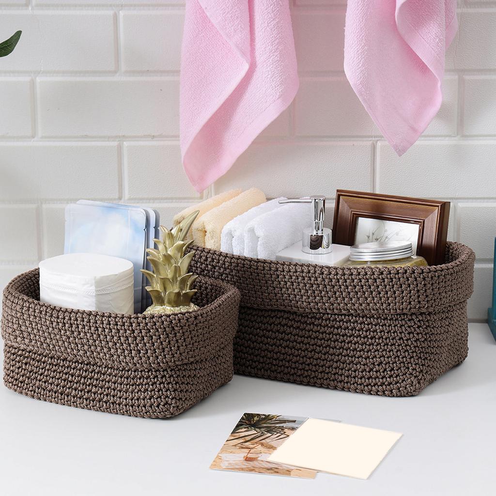 Woven Storage Basket Decorative Organizer Bins Box for Towel Book Cloth Shoes Snack Diaper Towel Gift Baskets Empty