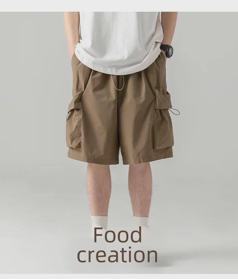 Мужские шорты для работы на открытом воздухе в японском стиле - модные свободные летние повседневные с большими карманами