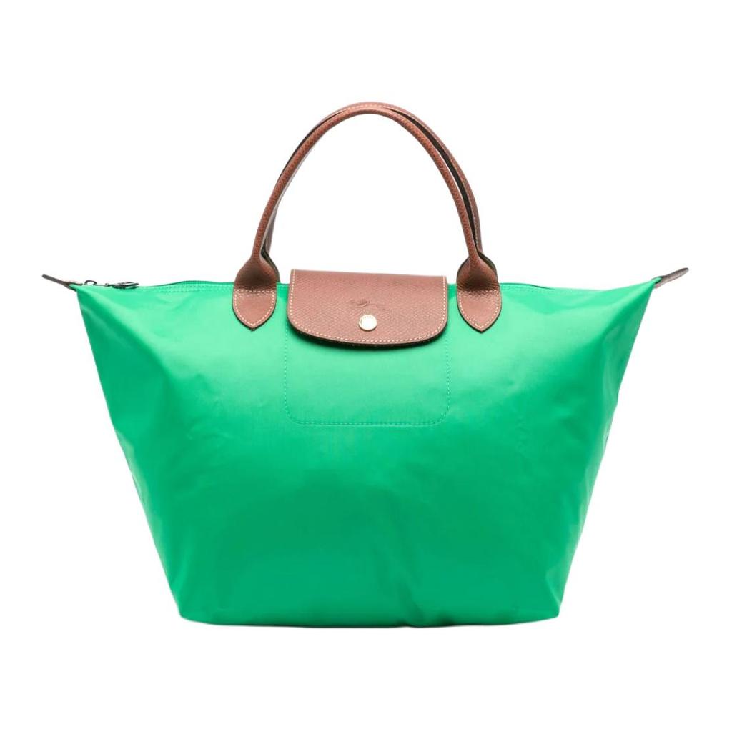 Longchamp Le Pliage 30 Short Handle Foldable Zipper Nylon Canvas Dumpling Tote Bag Medium Women tote bags Green 1623089P88