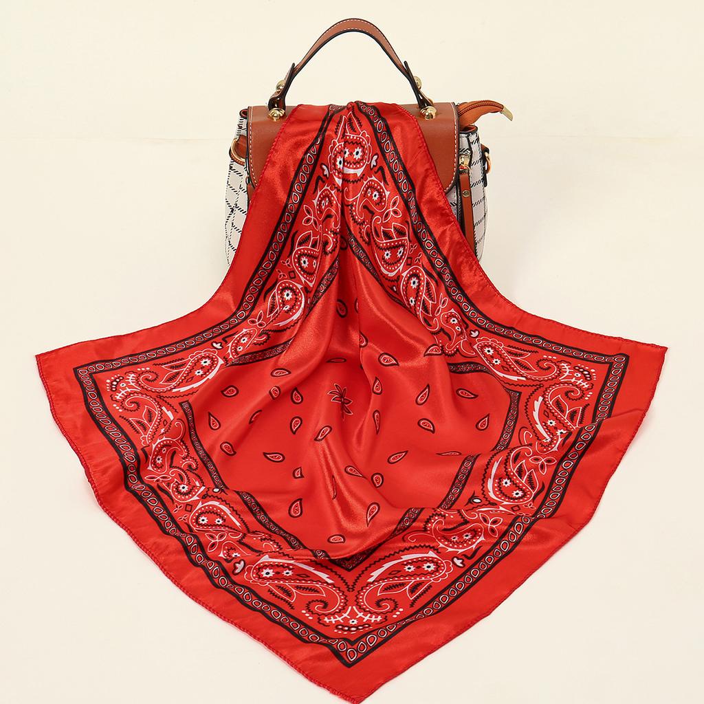 Newest Cashew Printed Hijab Bandana Fashion Cotton Square Scarf Headband Fancy Kerchief Muslim Headscarf