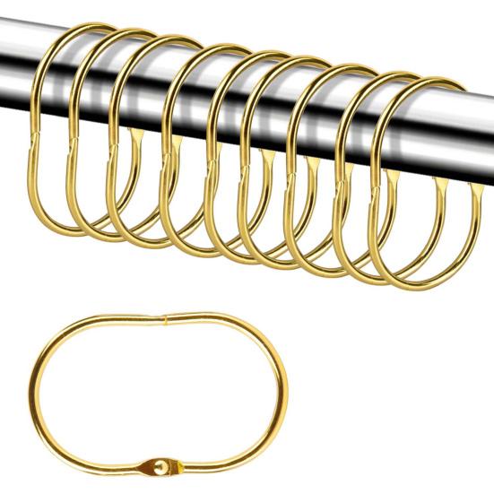 10 шт., кольца для занавески для душа в ванной, металлические крючки для душа, плотно закрытые, гладкие, скользящие кольца для занавесок с защитой от падения