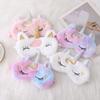 Cute Unicorn Rabbit Fur Embroidered Plush Sleep Mask for Light-Blocking & Eye Protection