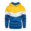 2024 Spring & Fall Color Block Casual Pullover Hoodie with Side Pockets for Men