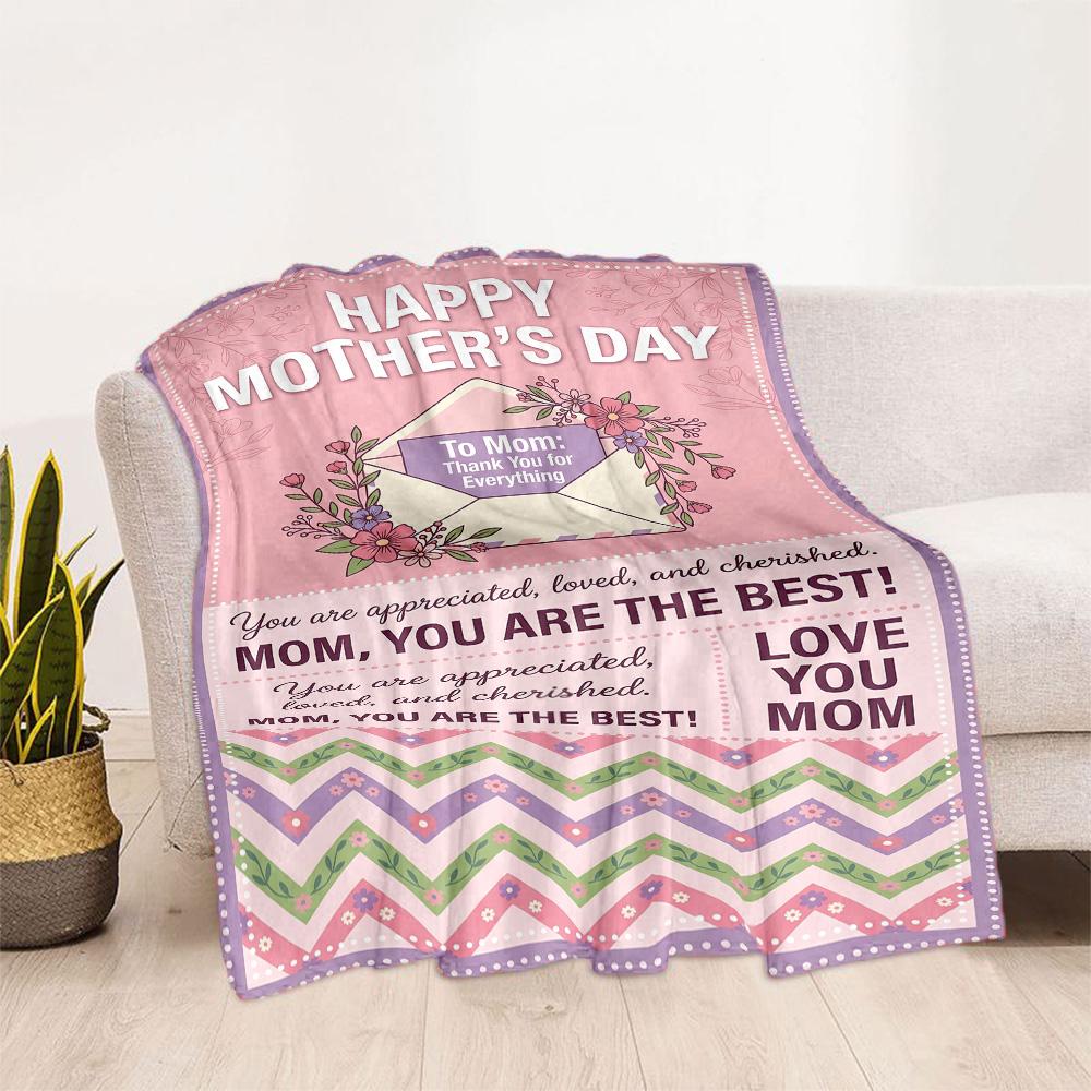 Mother's Day Greeting Blanket Suitable for sofas,travel, living rooms also a good gift for friends and family Suitable for all seasons.