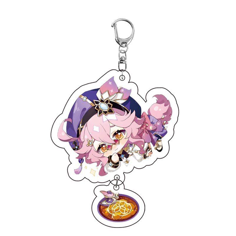 Game Keychains Acrylic Figure School Bag Keychian Holder Key Ring For Children Girl Men Accessories