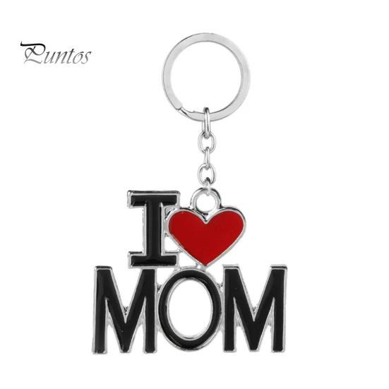 Брелок для ключей с подвеской в виде сумки для автомобиля, с надписью «Любовь, мама, папа», с двухсторонним гравированным дизайном, символизирующий связь родителей и детей