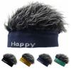 Hip Hop Fun Short Hair Caps Sports Brimless Beanie Wig Hat Rock Fake Hair Skullcap  Women